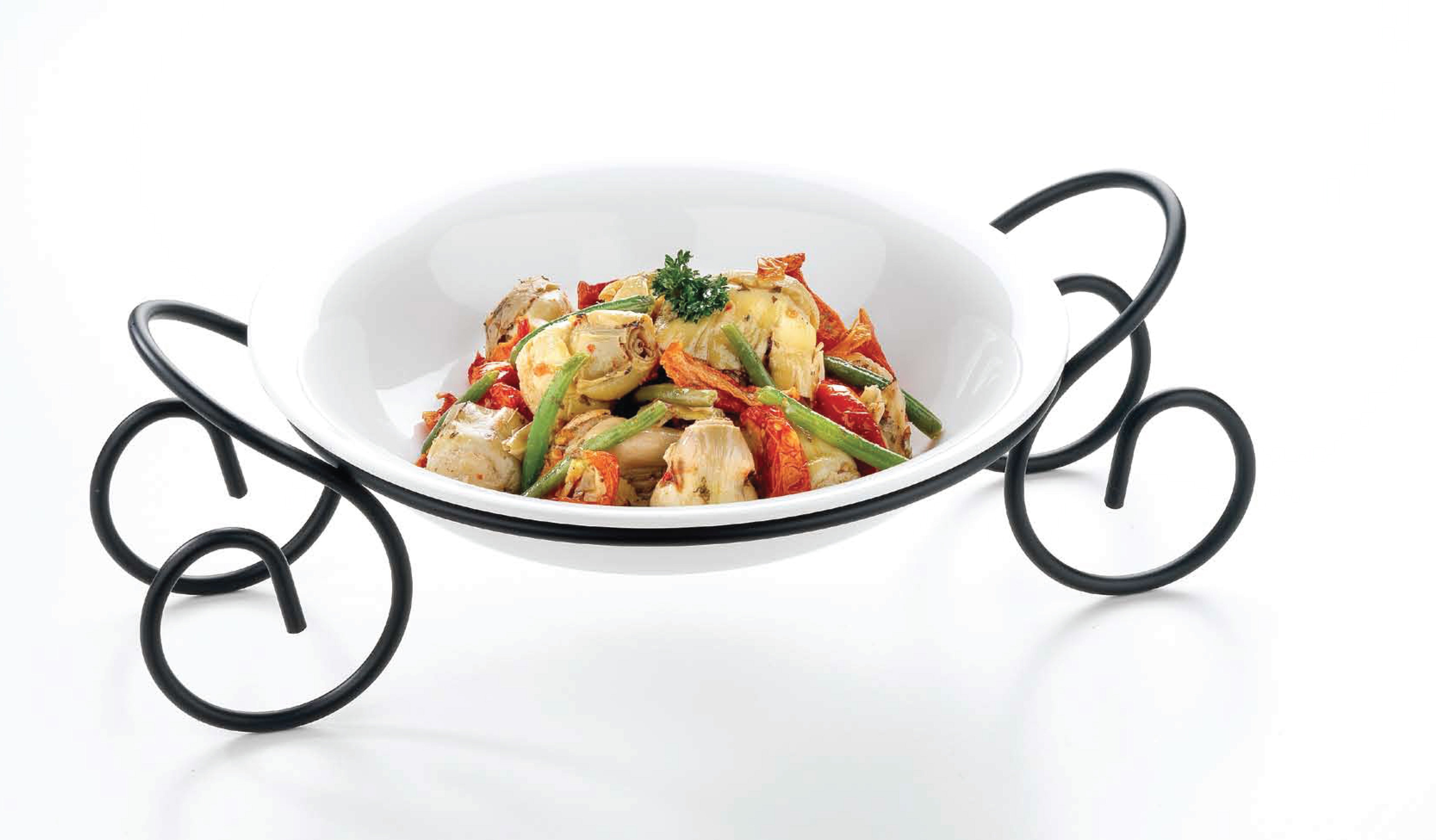 Symphony round bowl with metal rack